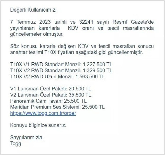 Togg’a bir haftada ikinci zam geldi! En ucuz Togg'un fiyatı 1 milyon 227 bin 500 TL’ye çıktı - Resim: 0