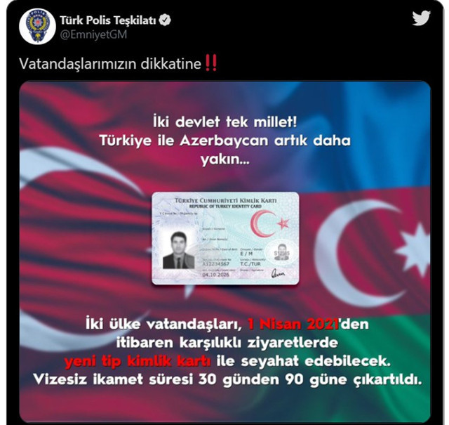 Azerbaycan'a kimlikle seyahat 1 Nisan'da başlıyor - Resim: 0