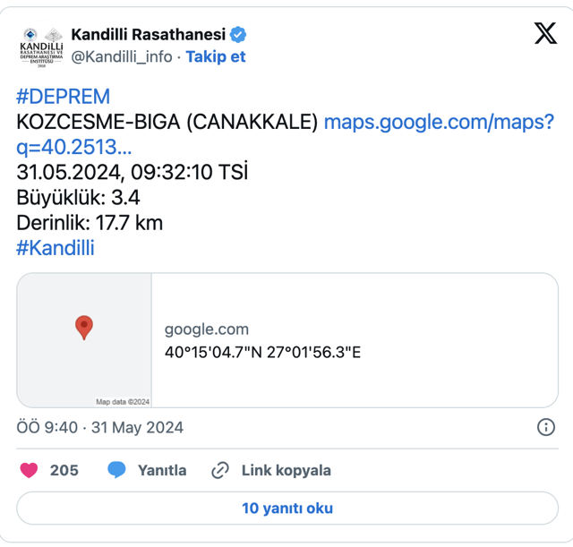 Çanakkale'de korkutan deprem Kandilli şiddetini duyurdu - Resim: 0