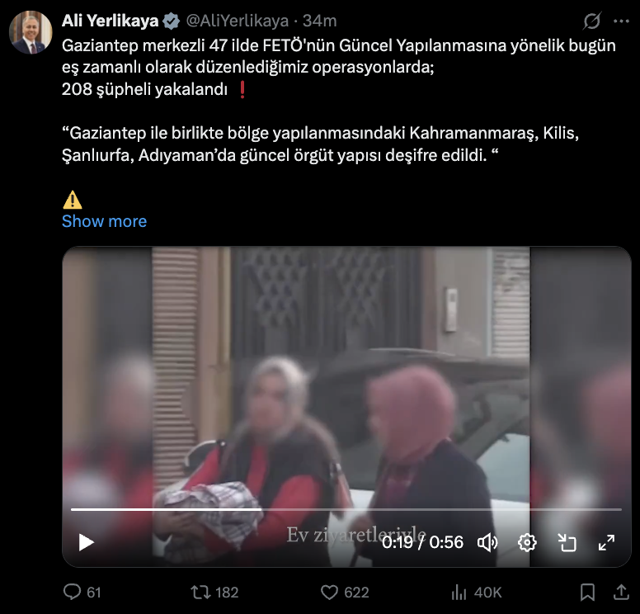 Bakan Yerlikaya görüntülerle duyurdu! Gaziantep merkezli 47 ilde FETÖ operasyonu: 208 gözaltı - Resim: 0