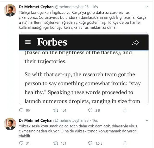 'Türkçe koronavirüsü daha az yayıyor' Maskesiz biri yanımızdan geçerken virüs bulaştırır mı? - Resim: 0