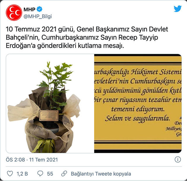 MHP lideri Devlet Bahçeli'den Cumhurbaşkanı Erdoğan'a tebrik mesajı! 3. yıldönümünü kutladı - Resim: 0
