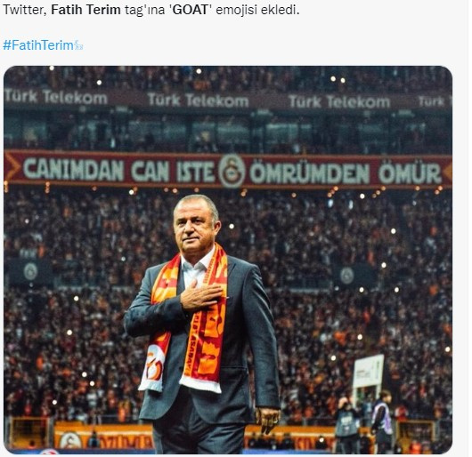 Twitter'dan Fatih Terim'e 'GOAT' jesti! - Resim: 0