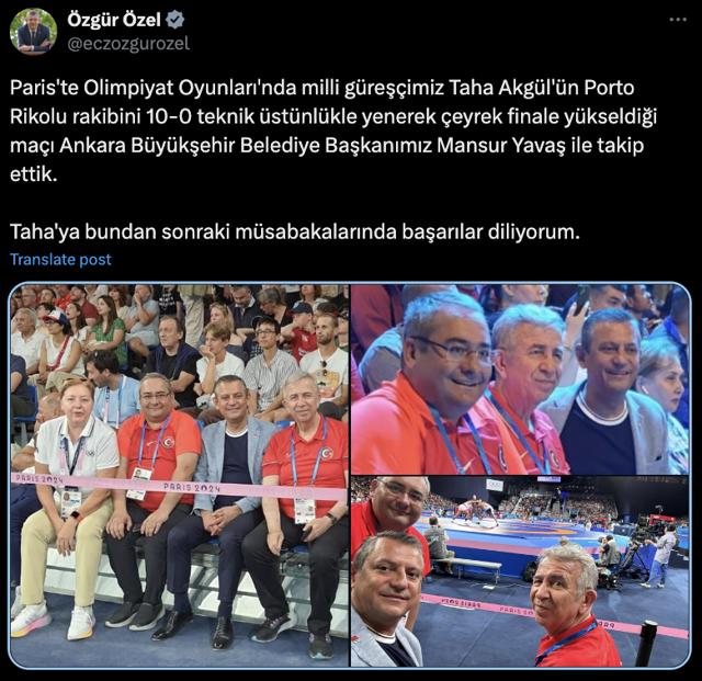 Milli güreşçi Taha Akgül, Macar rakibini 8-0 yenerek Paris 2024'te yarı finale yükseldi - Resim: 1