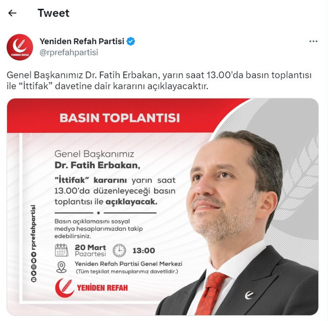 Cumhur İttifakı genişliyor mu? Erbakan ittifak için kararını verdi: Gün ve saat belli oldu! - Resim: 0