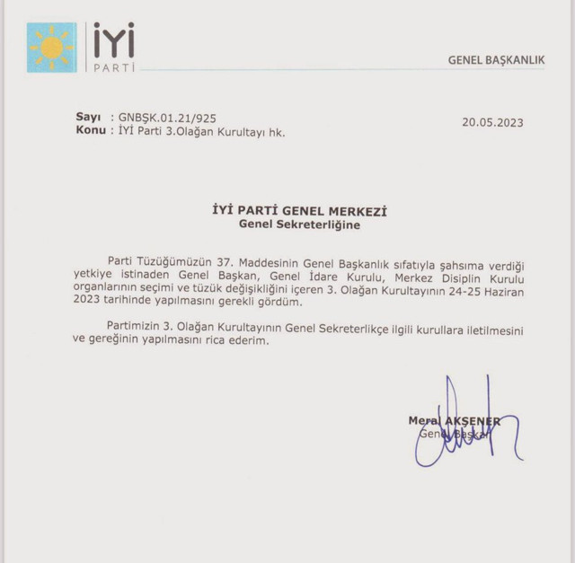 İYİ Parti kurultaya gitme kararı aldı! Seçim hüsranı sonrası Meral Akşener aday olacak mı? - Resim: 0