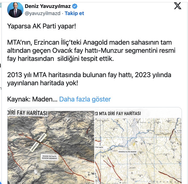 Maden faciasında çarpıcı detay: Altından geçen fay, MTA haritasından silinmiş - Resim: 0