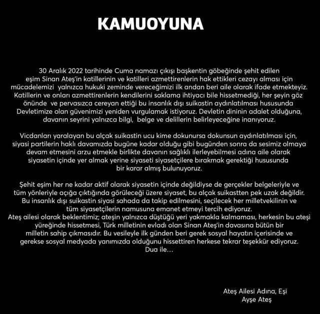 Sinan Ateş'in eşi Ayşe Ateş açıkladı! Milletvekili adayı mı oluyor? Bu alçak suikastten pek uzak değil... - Resim: 0