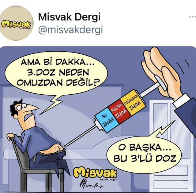 Mizah dergisi Misvak'tan olay '3. doz' karikatürü - Resim: 0