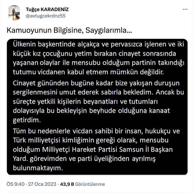 MHP'de Sinan Ateş istifası! Suikast sonrası takılan tavrı vicdanım kabul etmiyor - Resim: 0