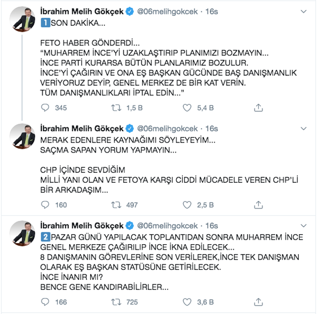 'FETÖ istedi Muharrem İnce CHP eş başkanı yapılacak' Melih Gökçek'ten bomba iddia - Resim: 0