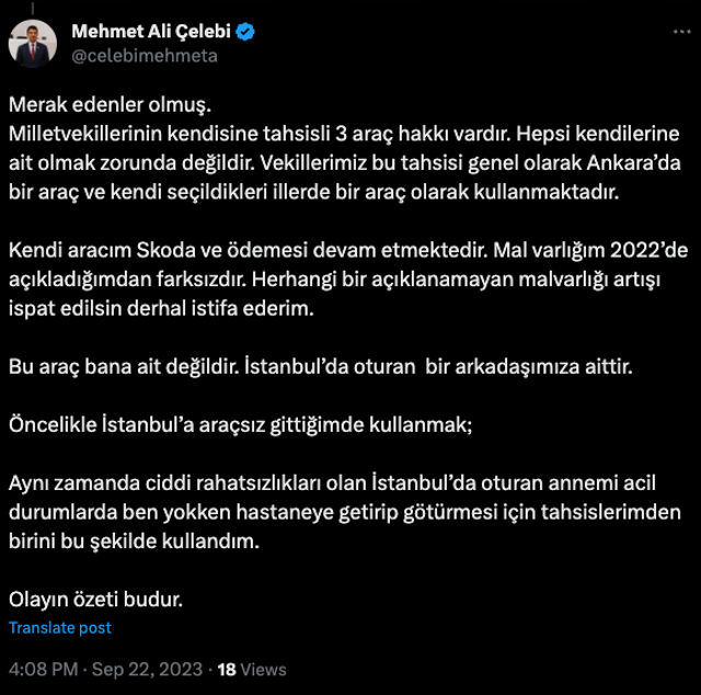 Mehmet Ali Çelebi'nin 45 milyonluk 'tahsisli' aracı! Numan Kurtulmuş'tan Çelebiye ders - Resim: 2