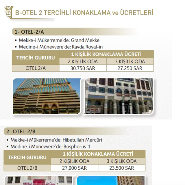 Hac fiyatları otel tercihli konaklama ücreti 2 kişi ve 1 çocuk ücreti kaç para oldu 2022 - Resim: 2