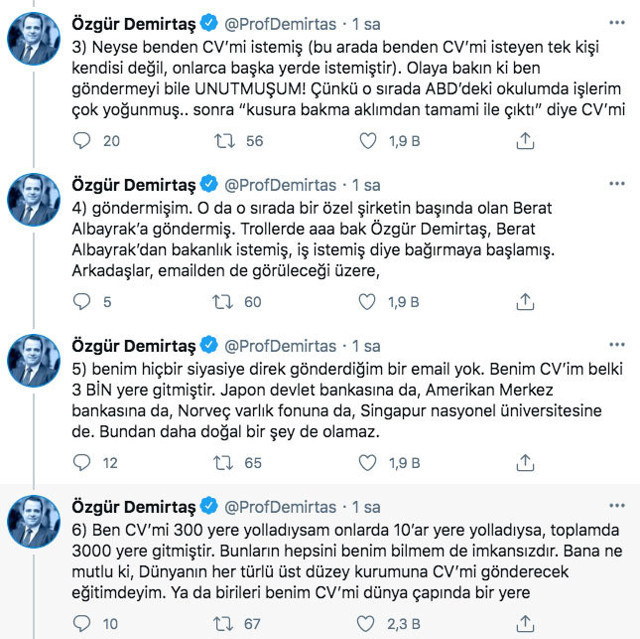 Berat Albayrak'a CV yolladı denilen Özgür Demirtaş'tan bomba açıklama - Resim: 2