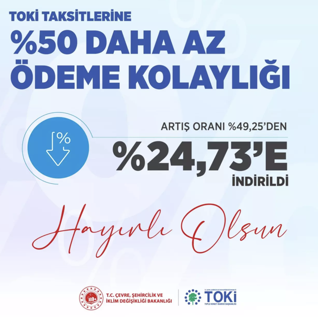 Bakan Murat Kurum 'hayırlı olsun' diyerek duyurdu! TOKİ taksitlerinde ödeme kolaylığı - Resim: 0