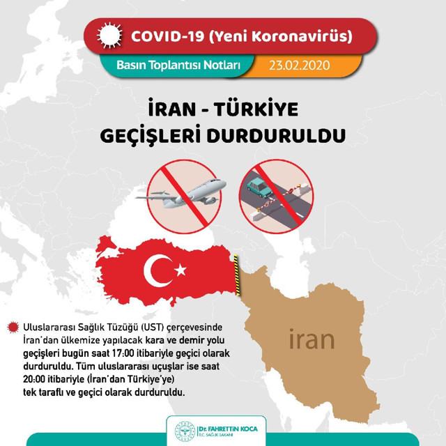Türkiye ölümcül koronavirüs nedeniyle İran sınır kapısını kapattı - Resim: 0