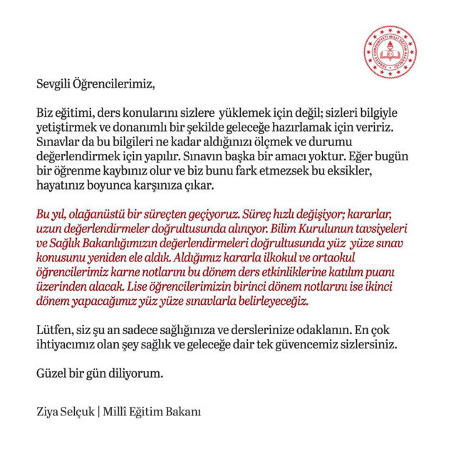 Milyonlarca öğrenciyi ilgilendiriyor! Yüz yüze sınavlar ertelendi - Resim: 0