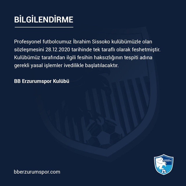 BB Erzurumspor'da Sissoko depremi! Sözleşmesini tek taraflı feshetti - Resim: 0