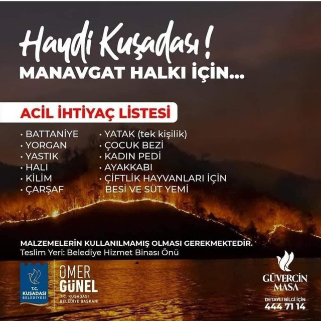 Kuşadası Belediyesi yangınzedeler için yardım kampanyası başlattı - Resim: 0