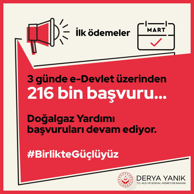 Bakan Derya Yanık duyurdu: Doğal gaz yardımına 216 bin kişi başvurdu - Resim: 0