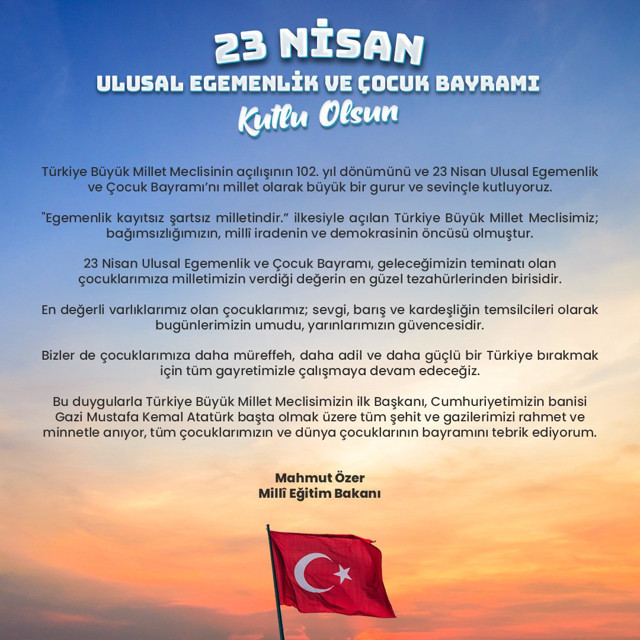 23 Nisan Milli Egemenlik ve Çocuk Bayramı kutlu olsun - Resim: 0