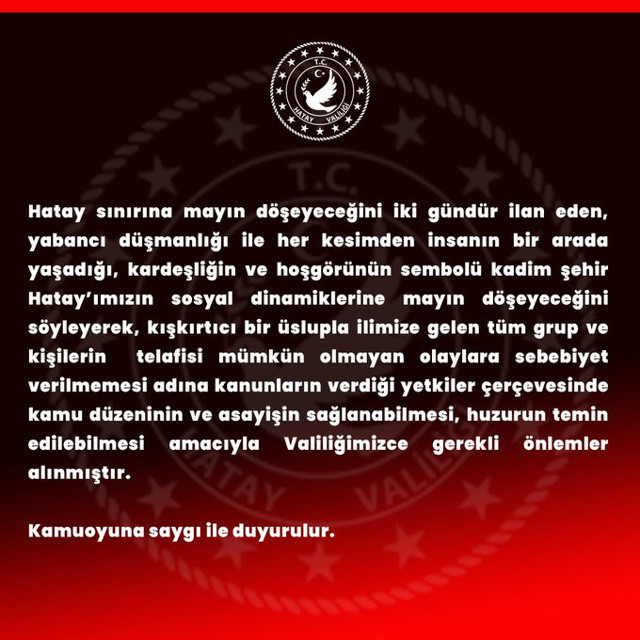 Hatay Valiliği'nden Ümit Özdağ'ın şehre alınmamasına ilişkin açıklama - Resim: 0