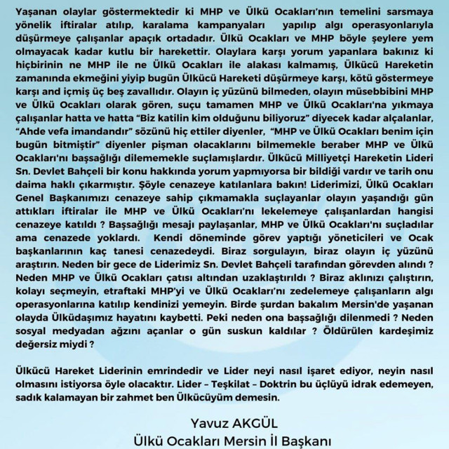 Mersin Ülkü Ocakları'ndan öldürülen Sinan Ateş ile ilgili dikkat çeken açıklama - Resim: 0