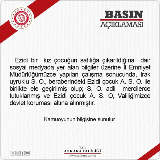 IŞİD'li adam 7 yaşındaki kızı 500 dolara satın aldı! "Ganimet" diye Ankara'ya getirdi - Resim: 0