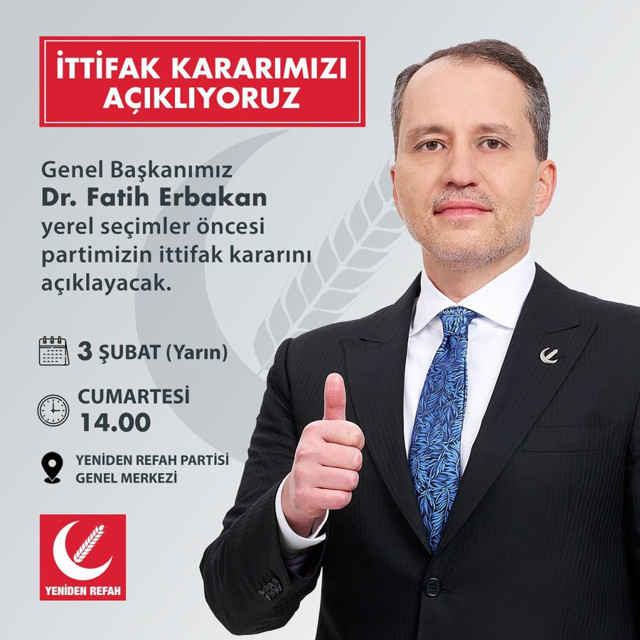 Fatih Erbakan saat 14:00'te açıklıyor! Yeniden Refah, AK Parti'nin ittifak teklifini reddedecek iddiası - Resim: 0