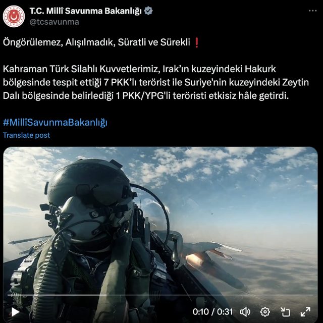Milli Savunma Bakanlığı duyurdu: 8 PKK/YPG'li terörist etkisiz hale getirildi - Resim: 0