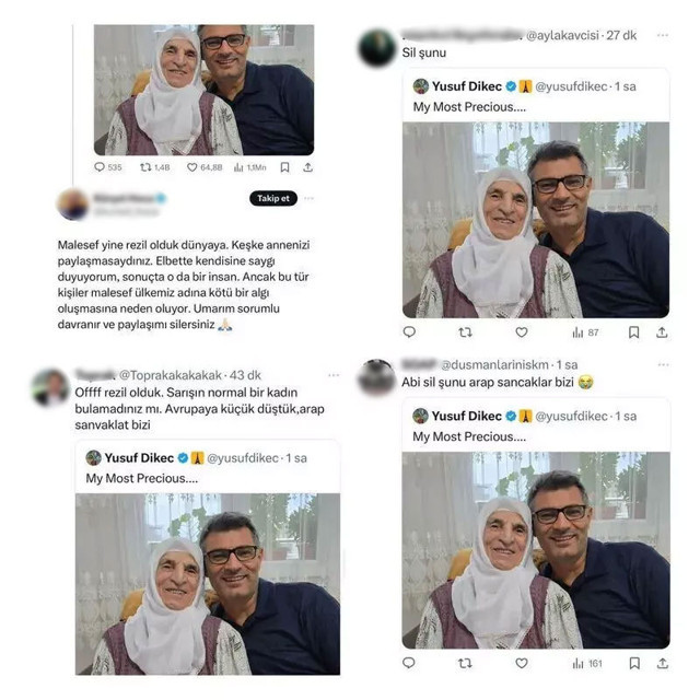 Yusuf Dikeç'in annesiyle olan fotoğrafına çirkin saldırı! - Resim: 0