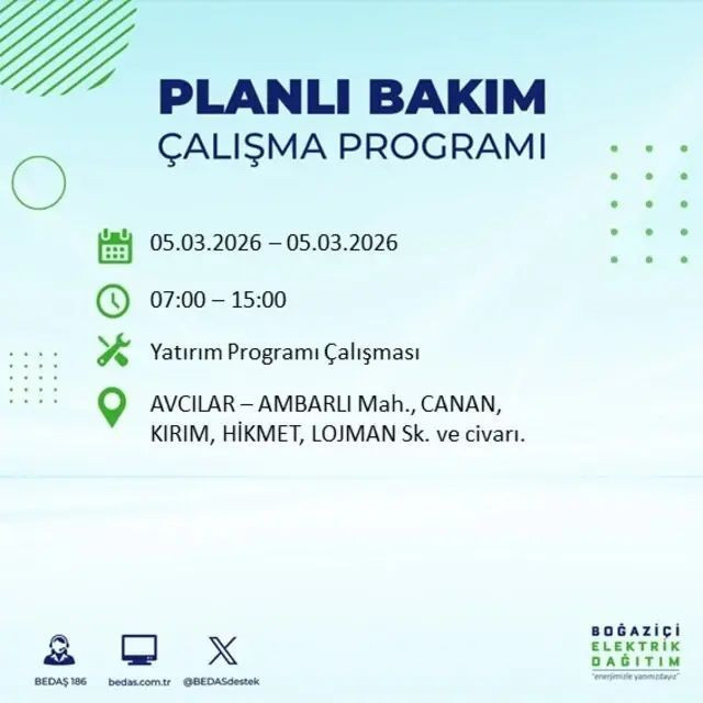İstanbul’da 22 ilçede elektrik kesintisi | İstanbul'da hangi ilçelerde elektrik kesilecek? - Resim: 2