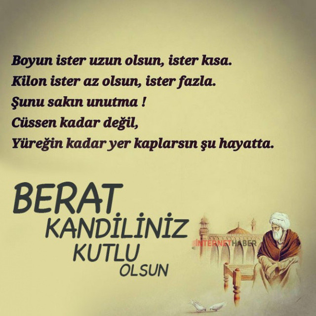 Resimli kandil mesajları -Berat Kandili kısa öz kutlama sözleri sayfası - Resim: 5