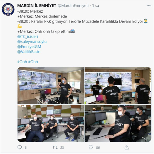 Mardin polisinden 'ohh ohh' yazılı tişörtlerle terörle mücadelede kararlılık mesajı - Resim: 1