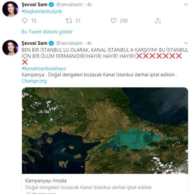 Şevval Sam'dan Kanal İstanbul Projesi paylaşımı "Ölüm fermanıdır..." - Resim: 3