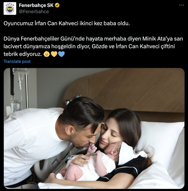 Fenerbahçe'nin milli futbolcusu İrfan Can Kahveci, baba oldu - Resim: 0