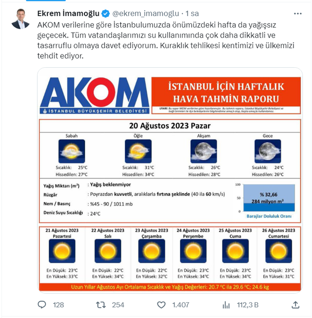 Ekrem İmamoğlu'ndan İstanbullulara 'su' uyarısı! 'Banyodan 1 dakika erken çıkın' - Resim: 0