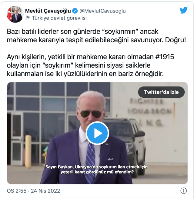 ABD Başkanı Biden 1915 olayları için 'soykırım' dedi! Türkiye'den zehir zemberek tepkiler - Resim: 0