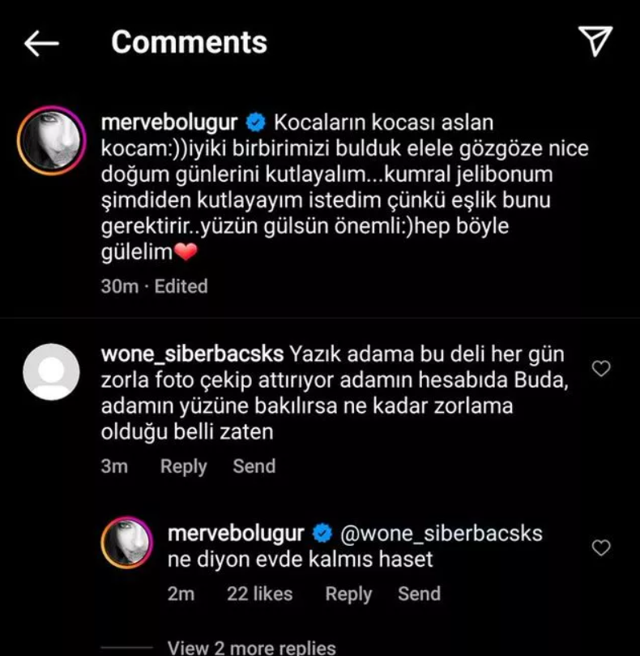 Merve Boluğur 'kocam' paylaşımına gelen yoruma çok kızdı! 'Evde kalmış...' - Resim: 1