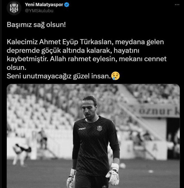 Yılmaz Vural acı haberi duyurdu! Yeni Malatyaspor kalecisi Ahmet Eyüp Türkaslan hayatını kaybetti! - Resim: 2