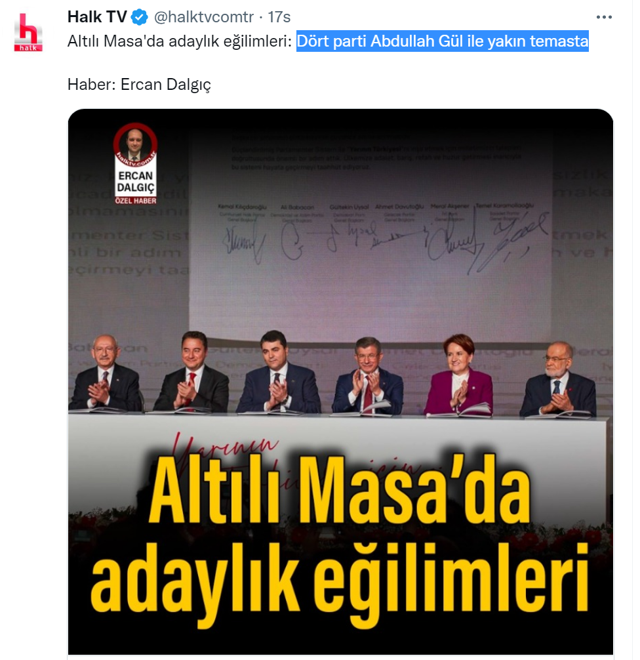 Altılı Masa'da Abdullah Gül krizi! Halk TV manşet yaptı! Meral Akşener ile Abdullah Gül... - Resim: 0