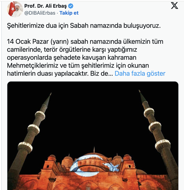 Tüm camilerde şehitler için dua edilecek - Resim: 0