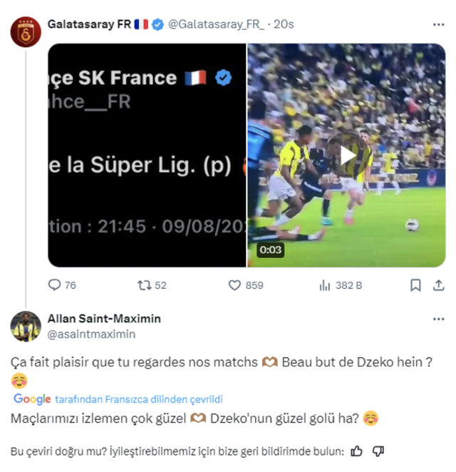 Allan Saint-Maximin'den Galatasaray taraftarına olay cevap! - Resim: 0