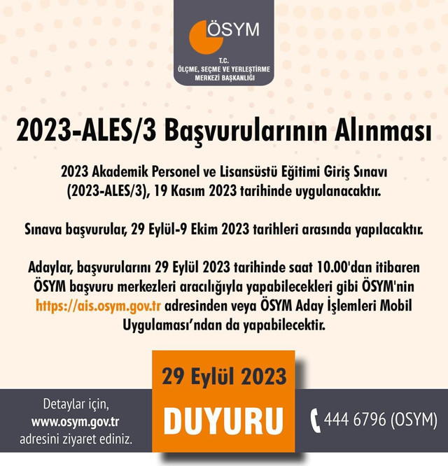 2023-ALES/3 başvuruları başladı - Resim: 0