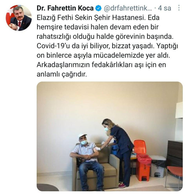 Bakan Koca paylaşmıştı fedakar hemşire idari iznini yarıda kesip göreve koşmuş - Resim: 1