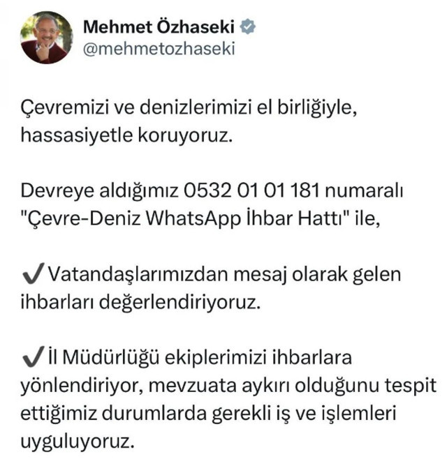 Çevre ve Şehircilik Bakanlığı'nın WhatsApp ihbar hattı devrede - Resim: 0