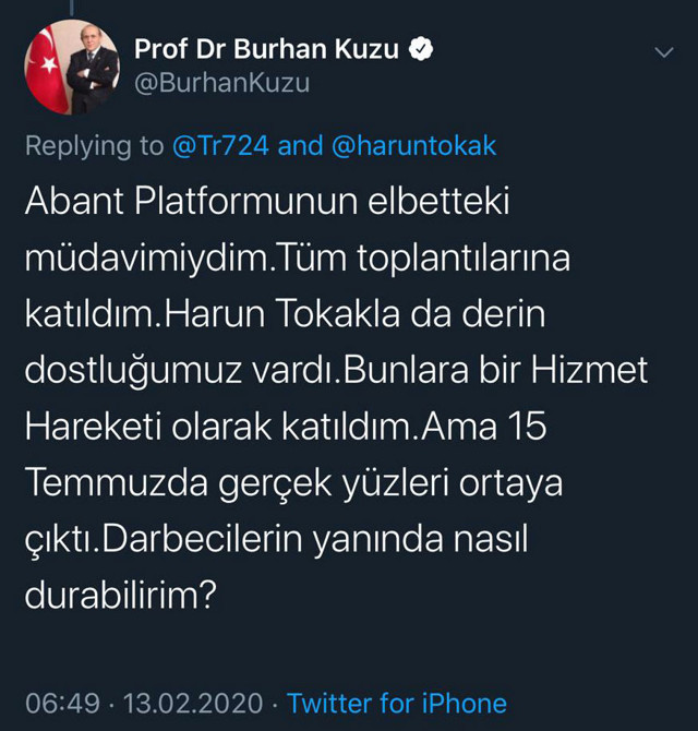Burhan Kuzu'nun başı FETÖ paylaşımı nedeniyle dertte - Resim: 0