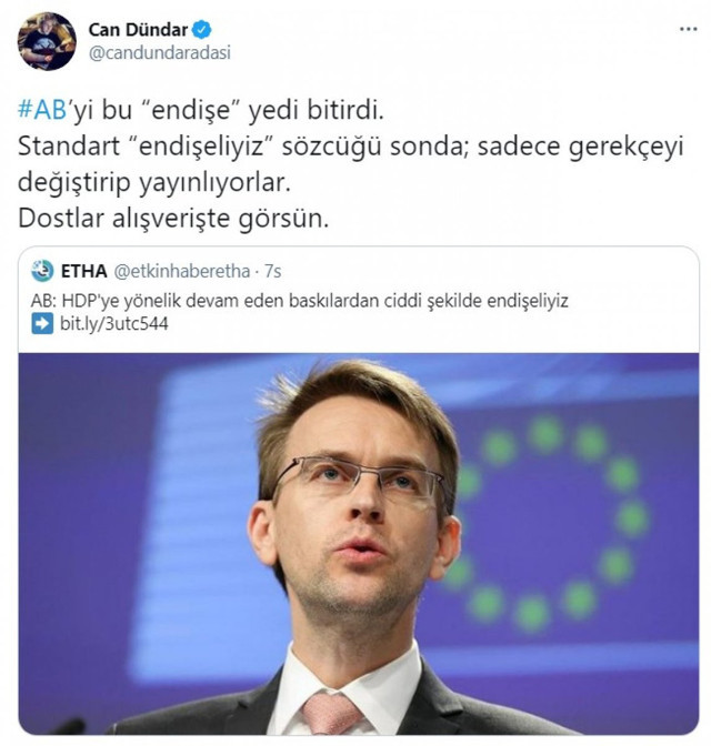 Firari Can Dündar'dan AB'ye HDP tepkisi! Standart 'endişeliyiz' - Resim: 0