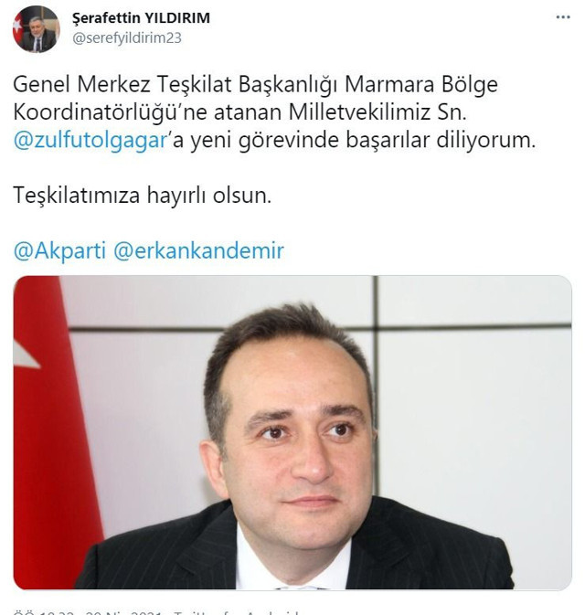 AK Parti Elazığ Milletvekili Zülfü Tolga Ağar'a yeni görev - Resim: 0