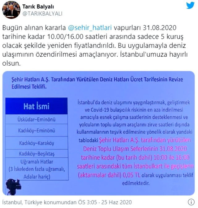 Vapur ücretleri indirimi hangi saatlerde geçerli 2020 tarife - Resim: 0